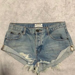 One Teaspoon Buoy blue denim shorts. Size 28.